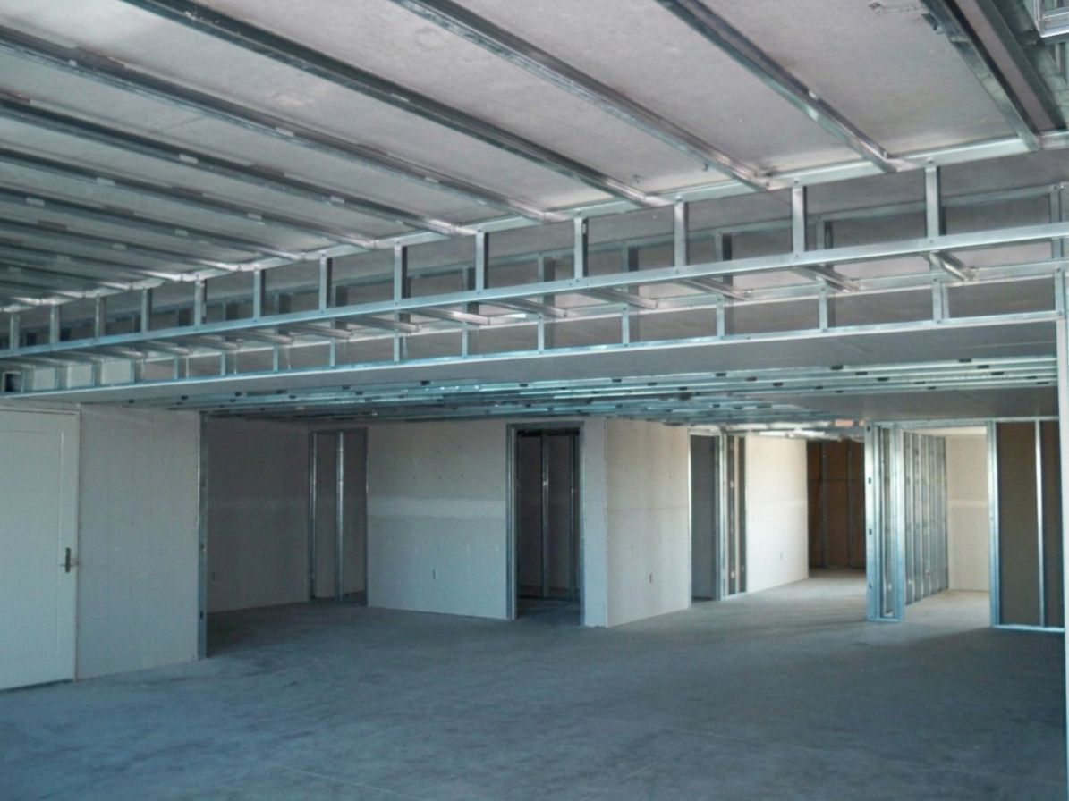 Interior build-out, metal stud framing